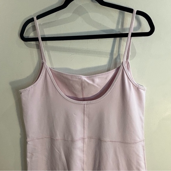 WILFRED FREE Sz 2XL Unitard in Baby Pink Stretchy Spaghetti Straps Square Neck - Picture 6 of 9
